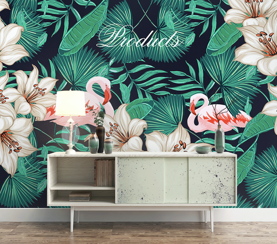 3D Pink Flamingo WG009 Wall Murals