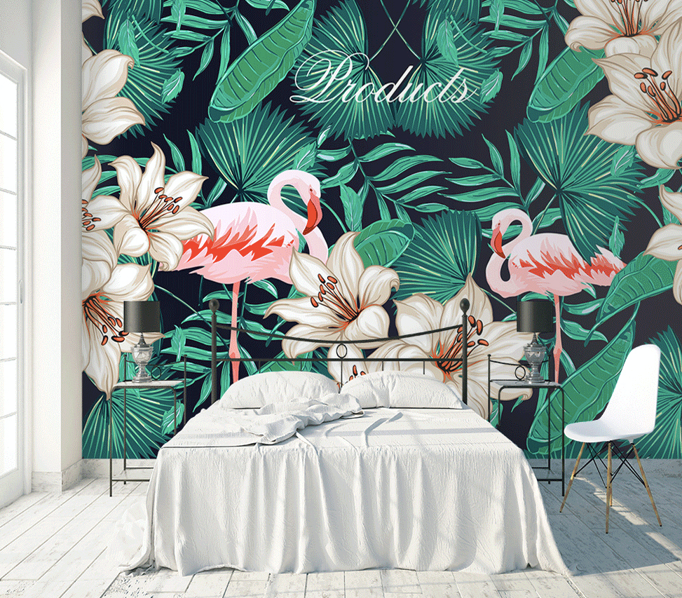 3D Pink Flamingo WG009 Wall Murals