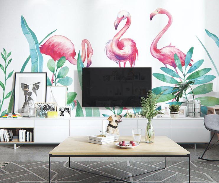 3D Pink Flamingo WG236 Wall Murals
