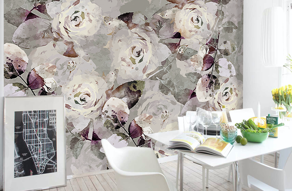 3D White Rose WG213 Wall Murals