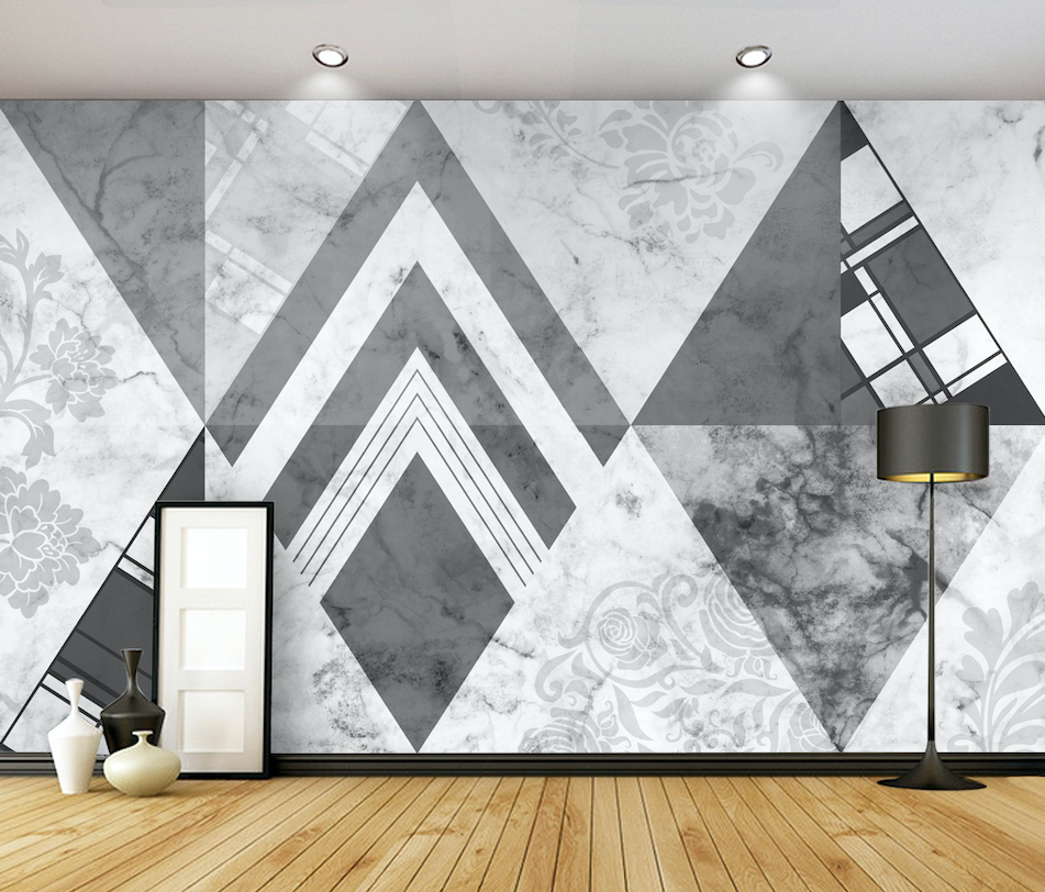 3D Black Geometry WG274 Wall Murals