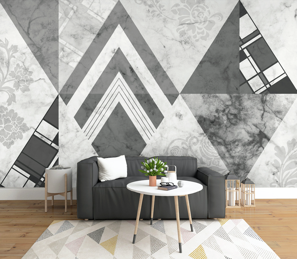 3D Black Geometry WG274 Wall Murals