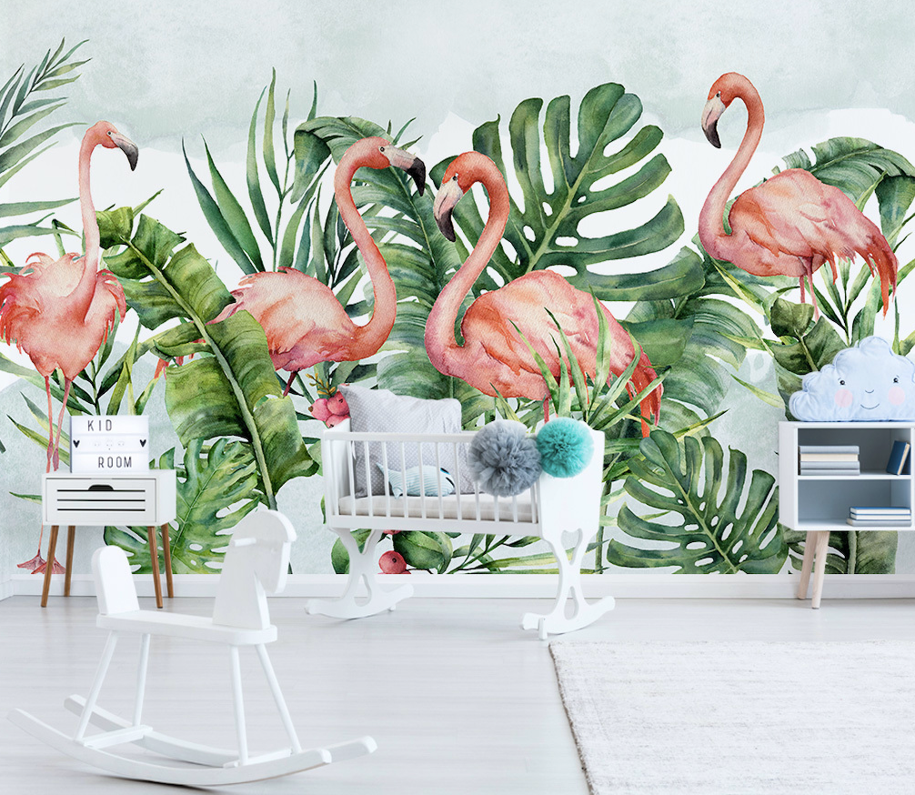 3D Pink Flamingo WG289 Wall Murals