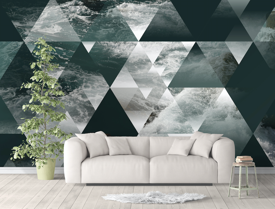 3D Triangle Patchwork WG216 Wall Murals