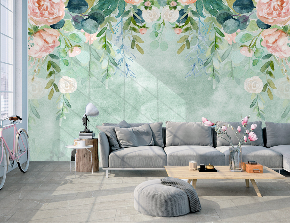 3D Flowers Leaves WG254 Wall Murals