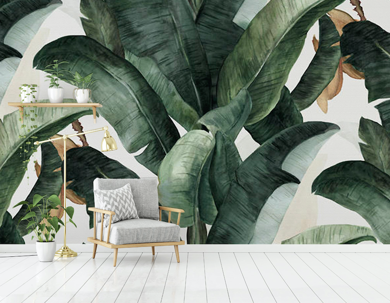 3D Green Leaf WG082 Wall Murals