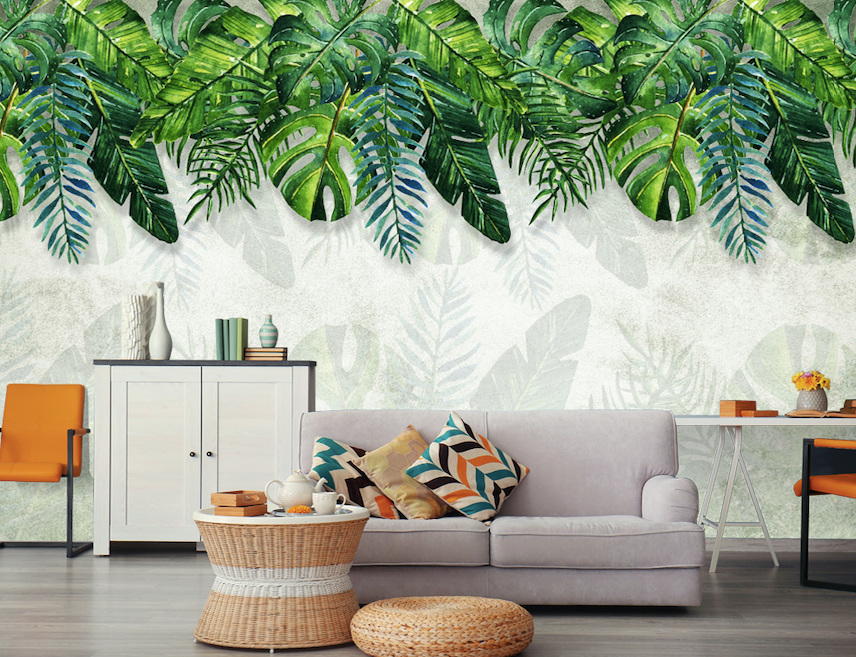 3D Green Leaf WG027 Wall Murals