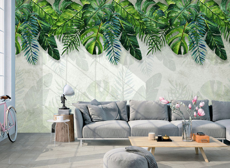 3D Green Leaf WG027 Wall Murals