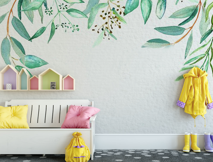 3D Green Leaf WG083 Wall Murals