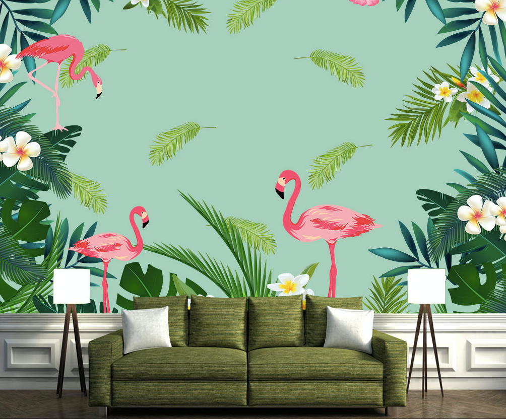 3D Pink Flamingo WG107 Wall Murals