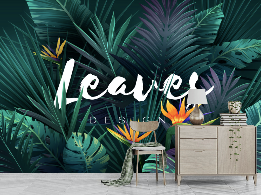 3D Green Leaf WG115 Wall Murals