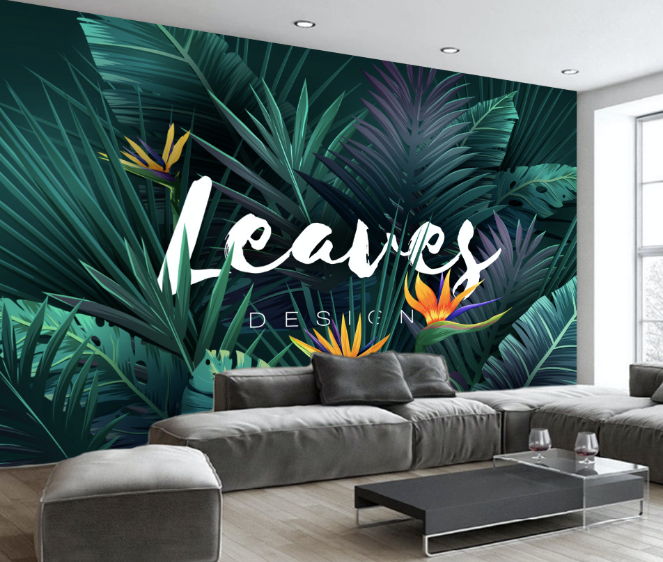 3D Green Leaf WG115 Wall Murals
