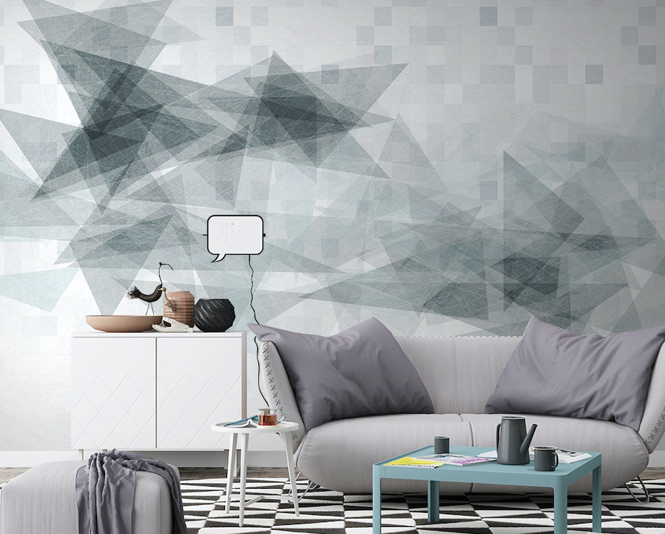 3D Grey Geometry WG133 Wall Murals