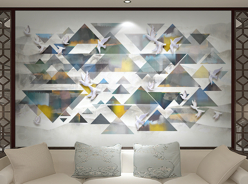 3D Colored Triangle WG148 Wall Murals