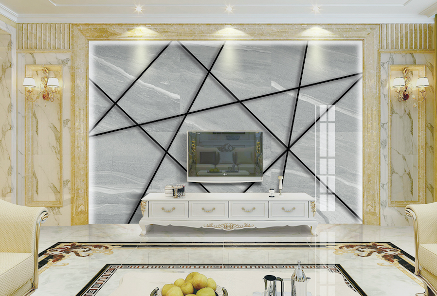 3D Black Lines WG160 Wall Murals