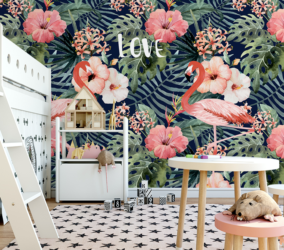 3D Pink Flamingo WG163 Wall Murals