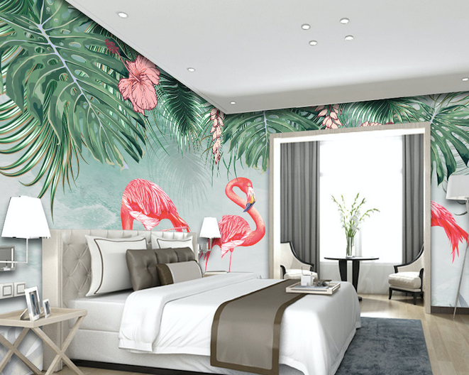 3D Pink Flamingo WG221 Wall Murals