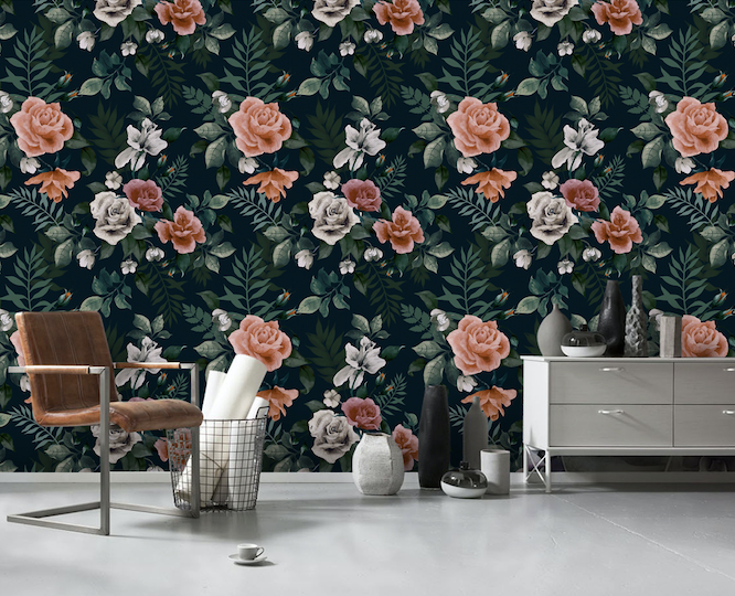 3D Night Rose WG219 Wall Murals