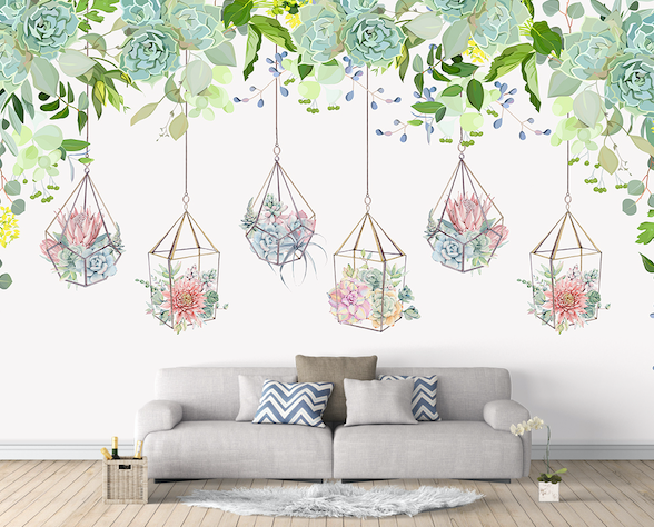 3D Color Bouquet WG243 Wall Murals