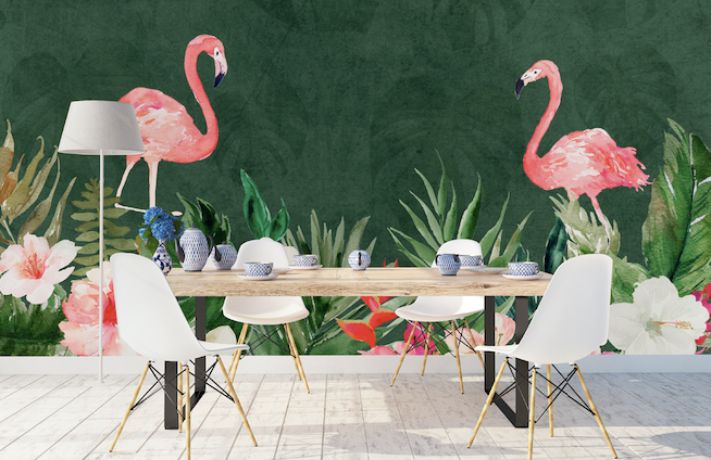 3D Pink Flamingo WG242 Wall Murals