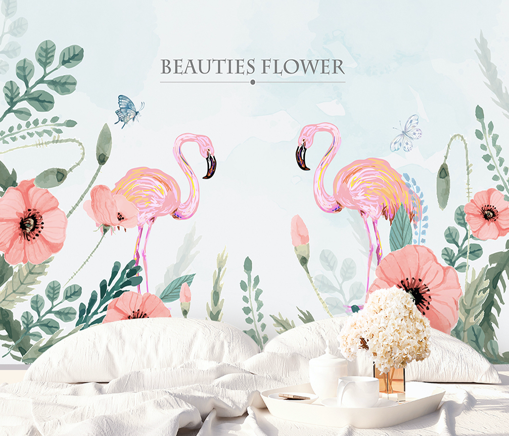 3D Pink Flamingo WG258 Wall Murals
