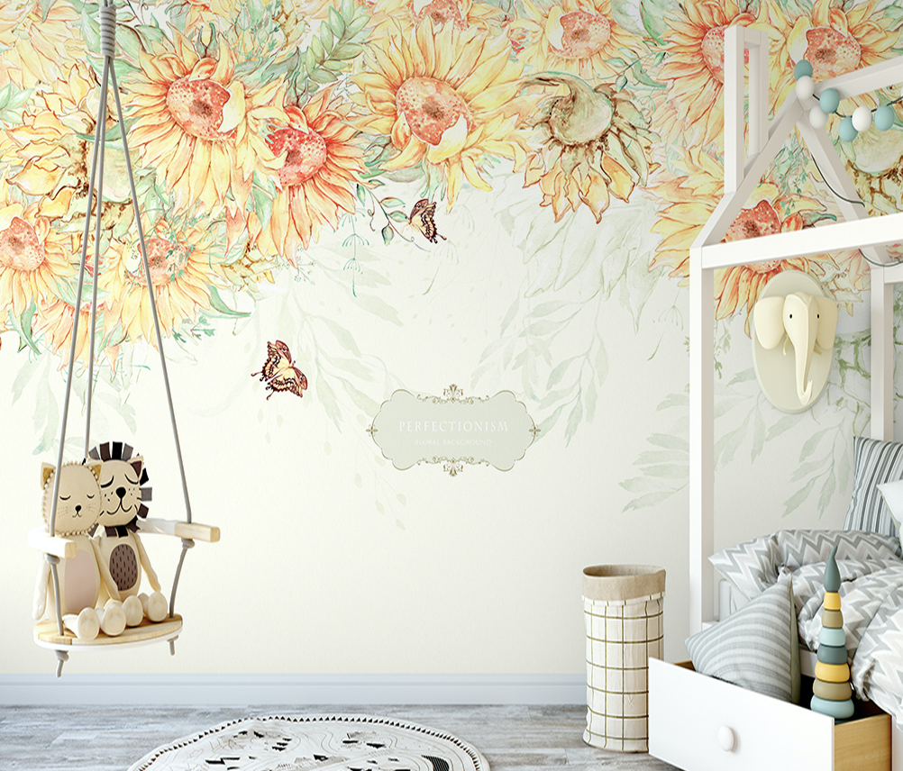 3D Painted Sunflower WG071 Wall Murals