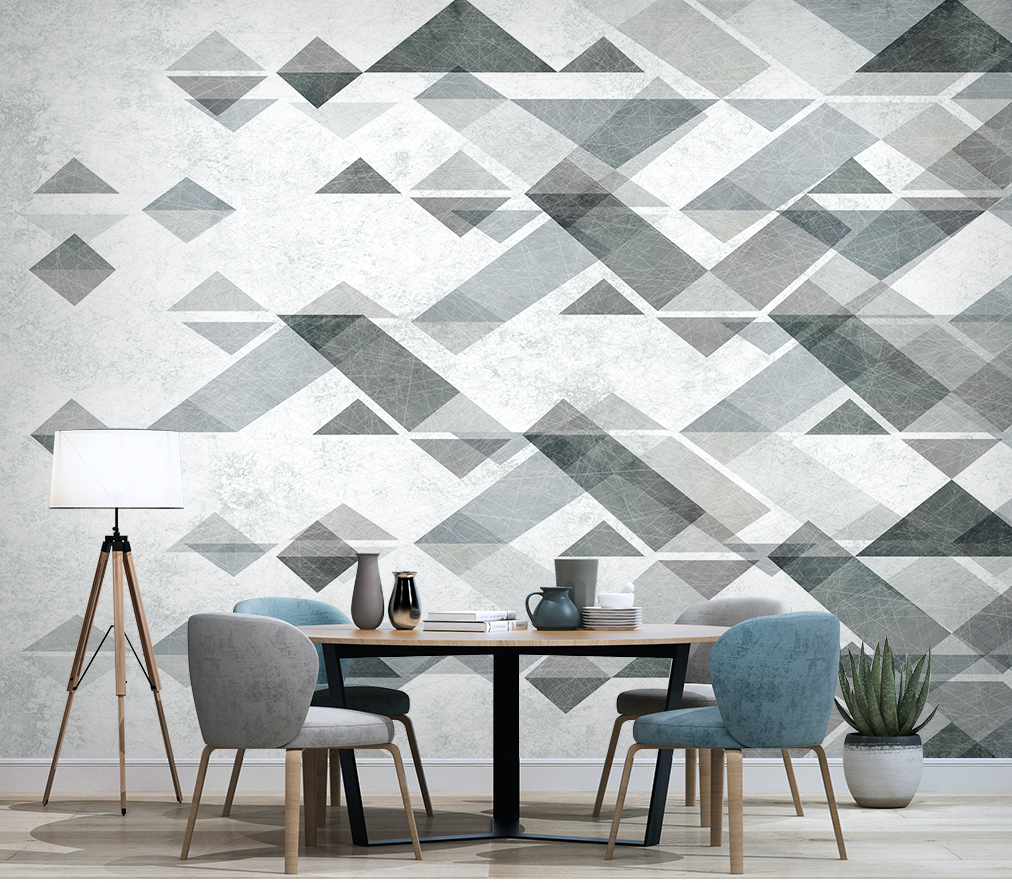 3D Grey Geometry WG188 Wall Murals