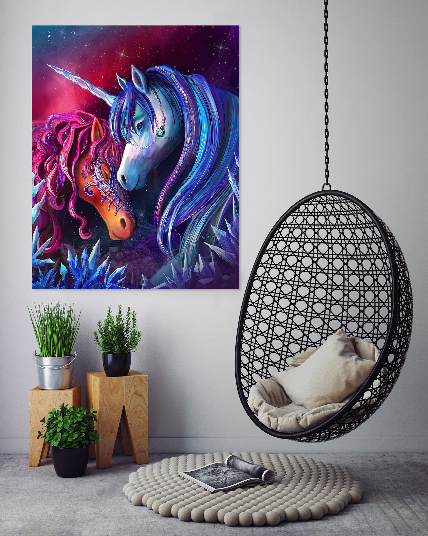 3D Crystal Unicorn 002 Rose Catherine Khan Wall Sticker