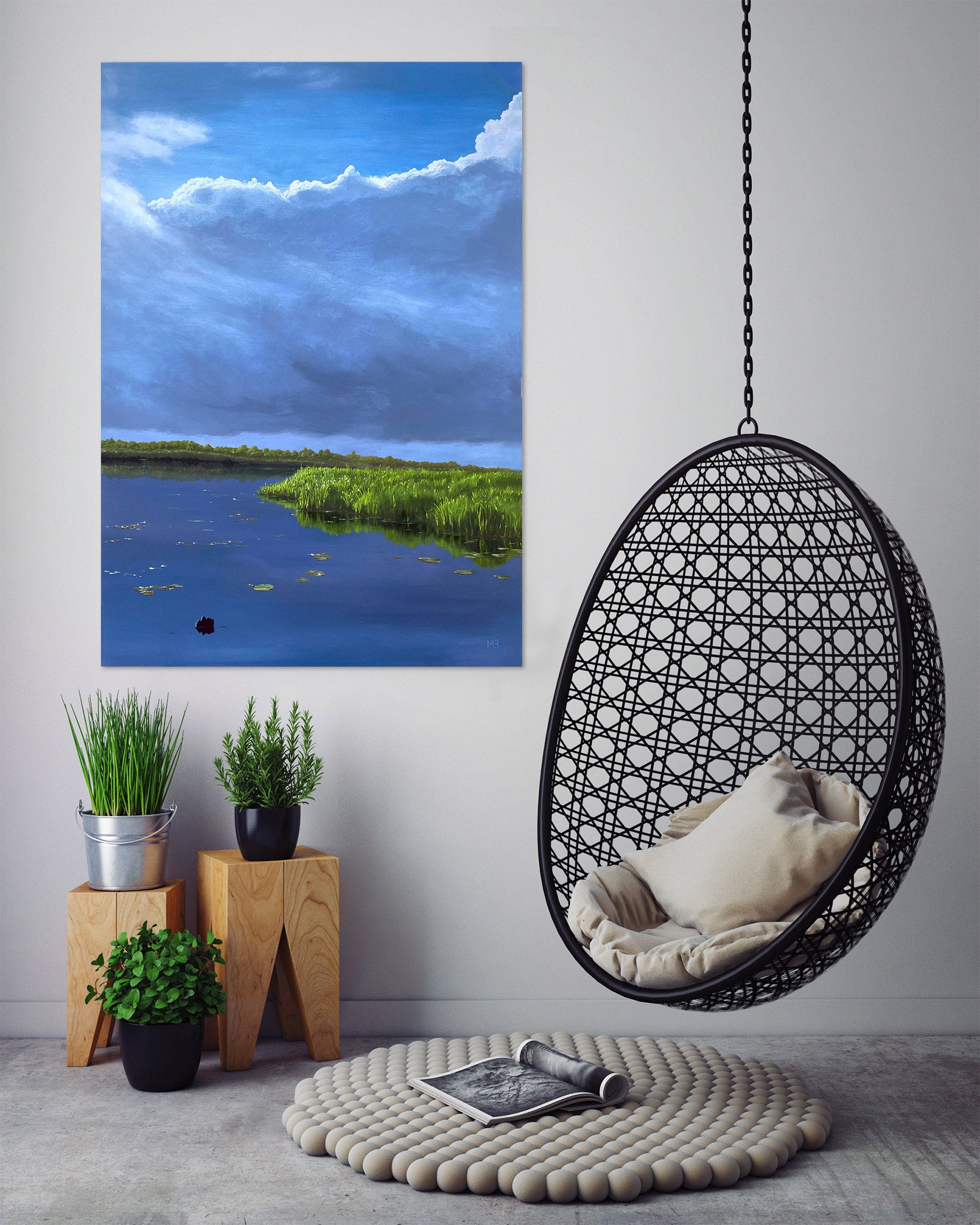 3D Sky Lake Meadow 10071 Marina Zotova Wall Sticker