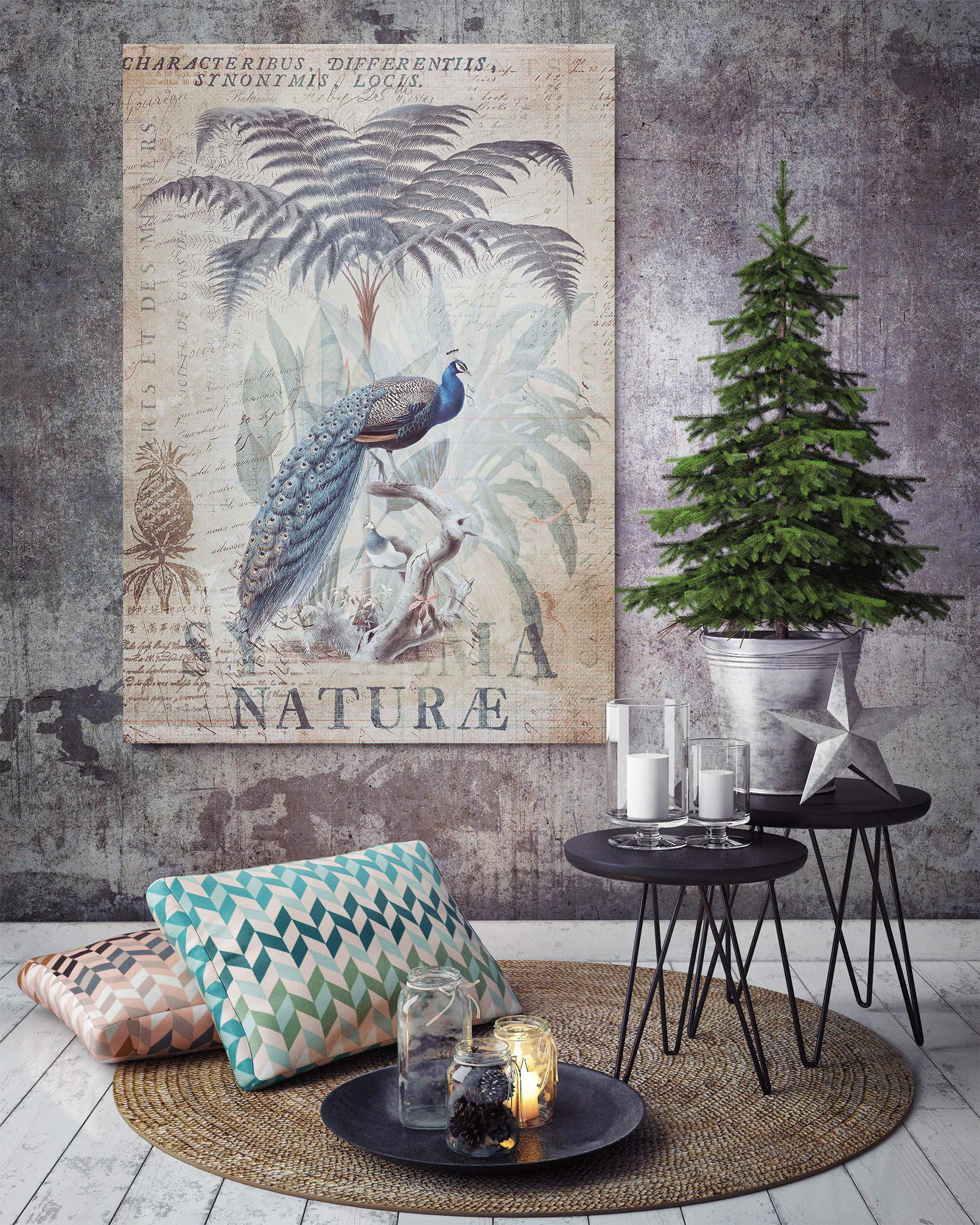 3D Coconut Peacock 1030 Andrea haase Wall Sticker