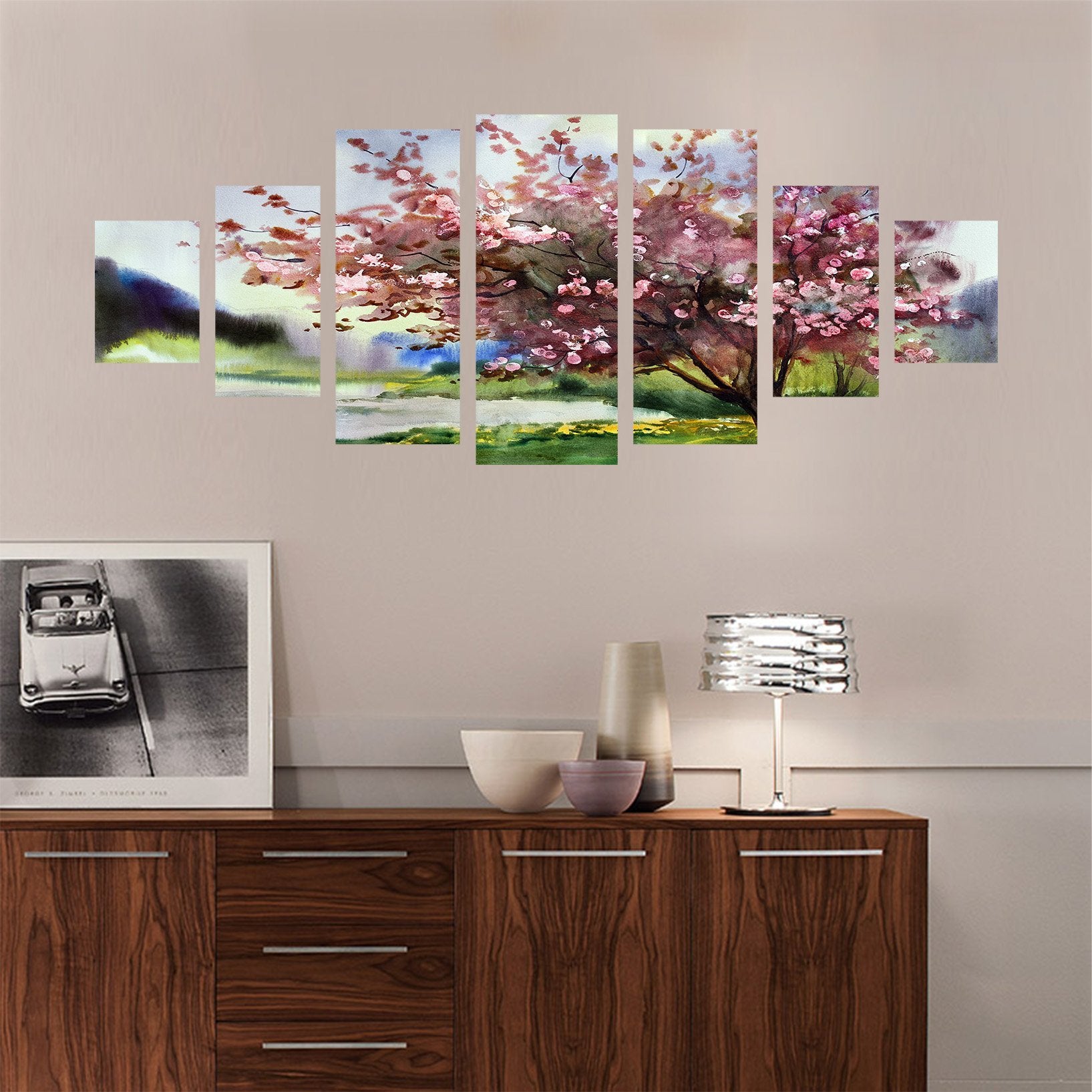 3D Tree River 117 Unframed Print Wallpaper Wallpaper AJ Wallpaper