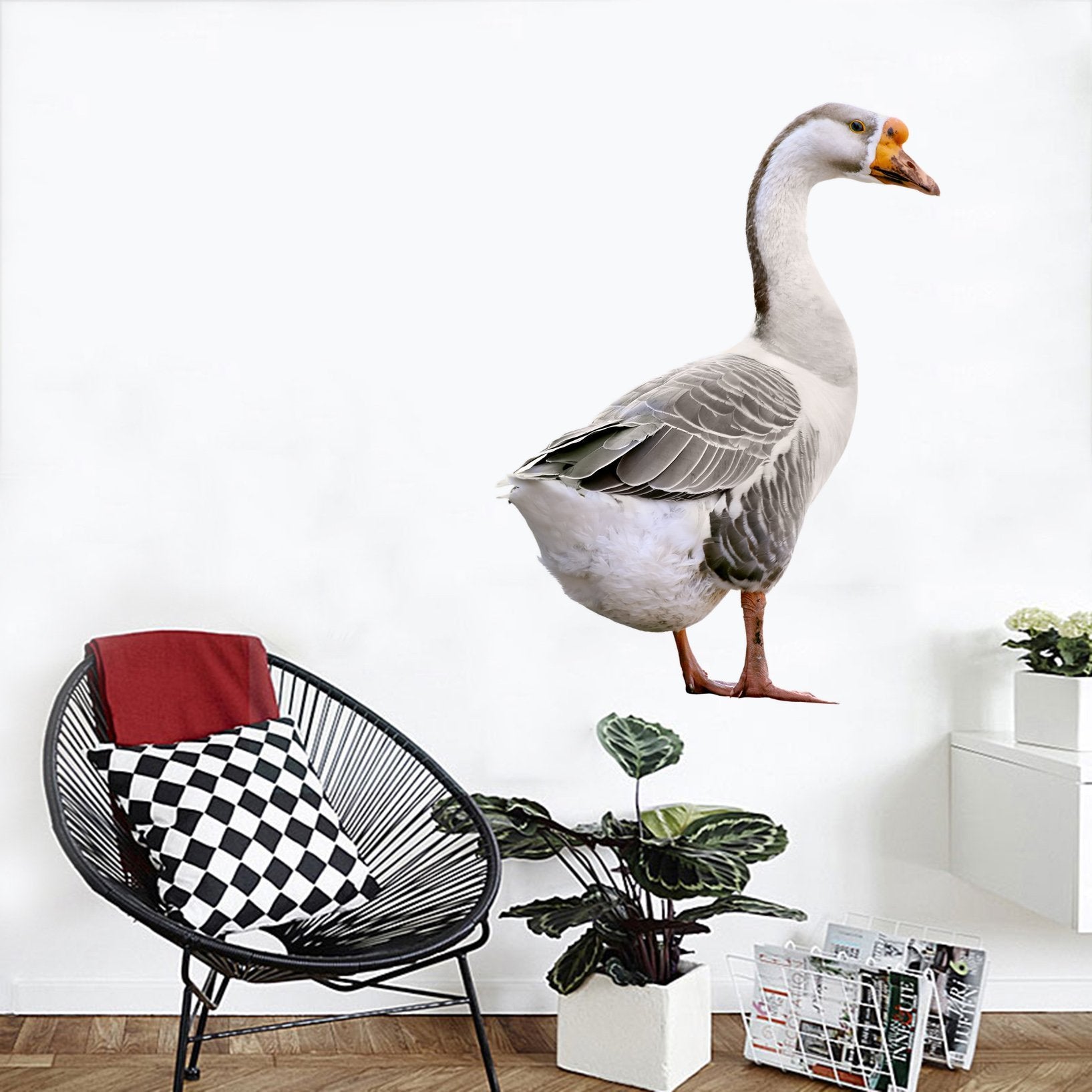 3D Big White Goose 204 Animals Wall Stickers Wallpaper AJ Wallpaper