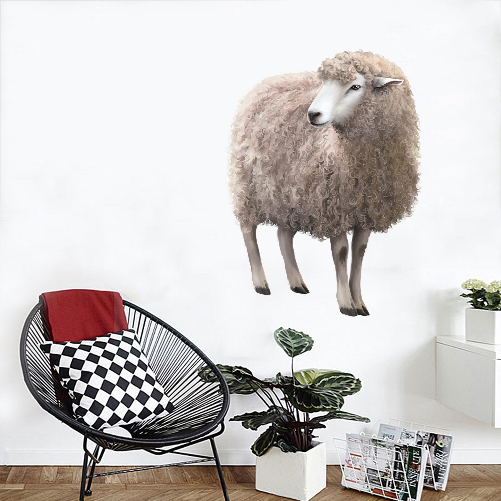 3D Fluf Sheep 103 Animals Wall Stickers Wallpaper AJ Wallpaper