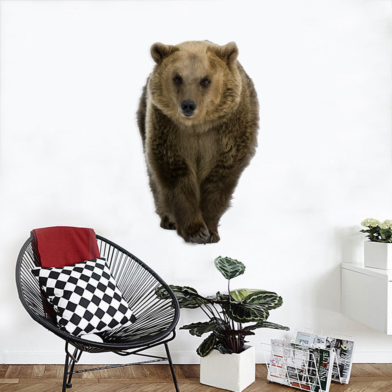 3D Walking Bear 171 Animals Wall Stickers Wallpaper AJ Wallpaper