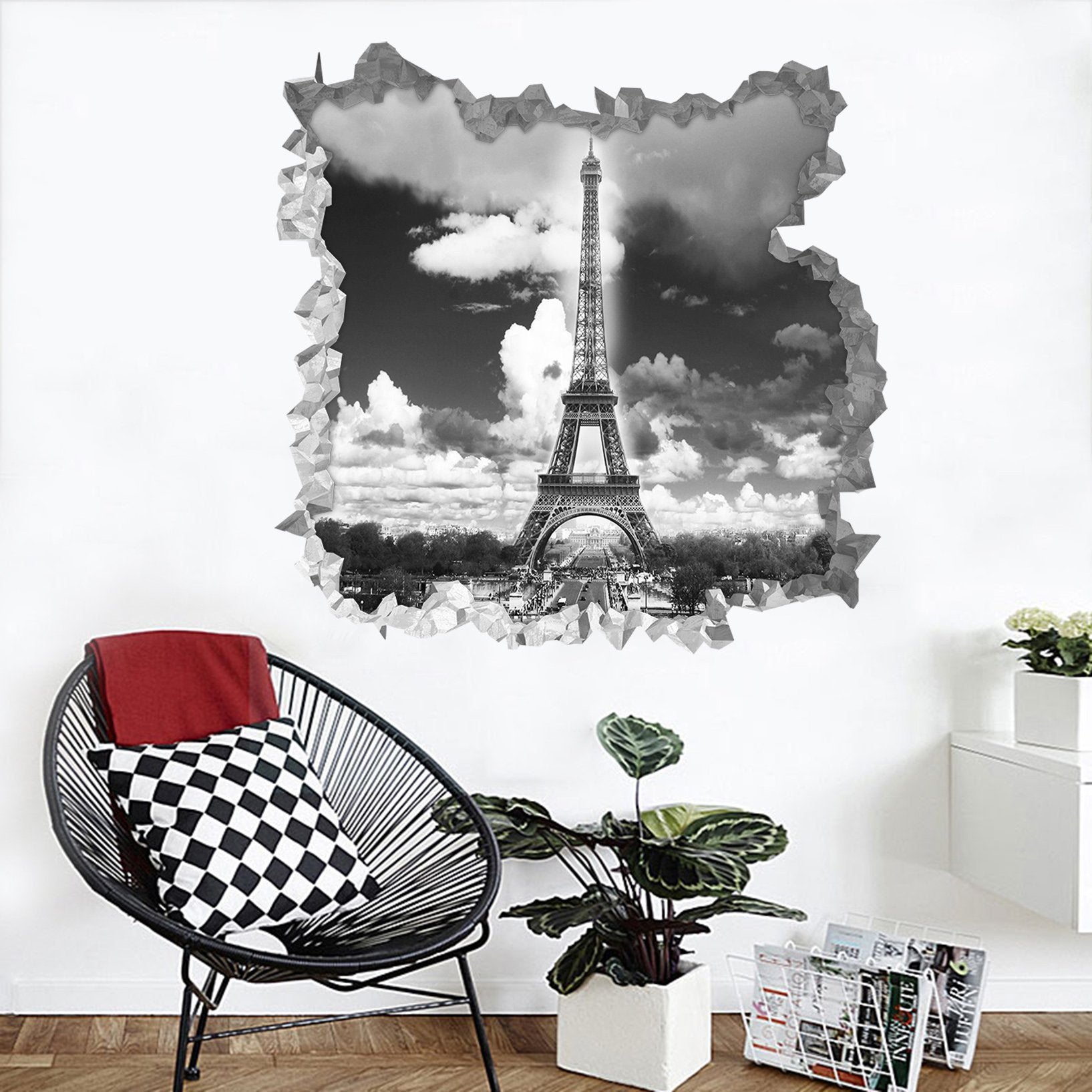3D Paris Eiffel Tower 239 Broken Wall Murals Wallpaper AJ Wallpaper