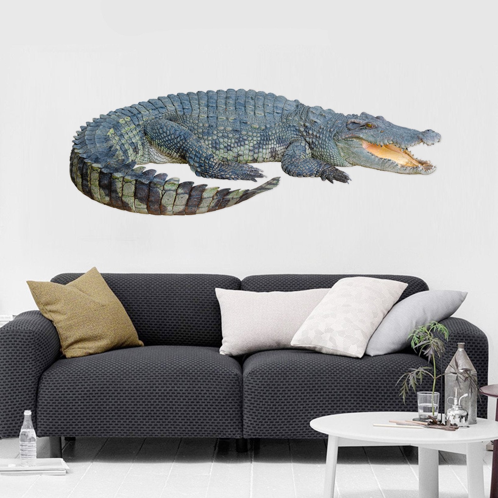 3D Open Mouth Crocodile 018 Animals Wall Stickers Wallpaper AJ Wallpaper
