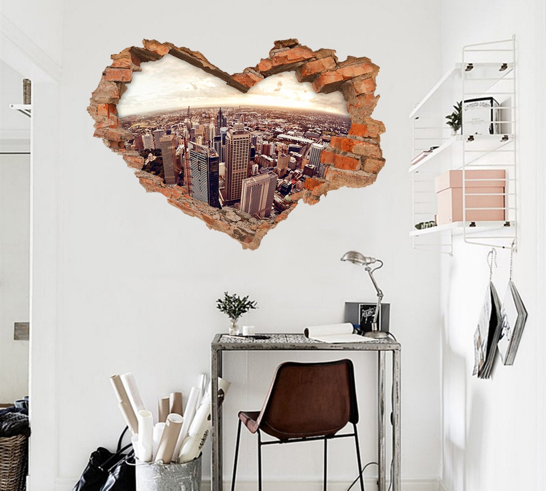 3D Vast City 220 Broken Wall Murals Wallpaper AJ Wallpaper