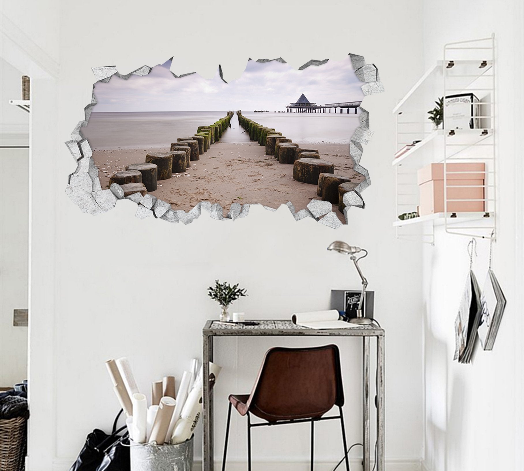 3D Peaceful Sea Scenery 338 Broken Wall Murals Wallpaper AJ Wallpaper