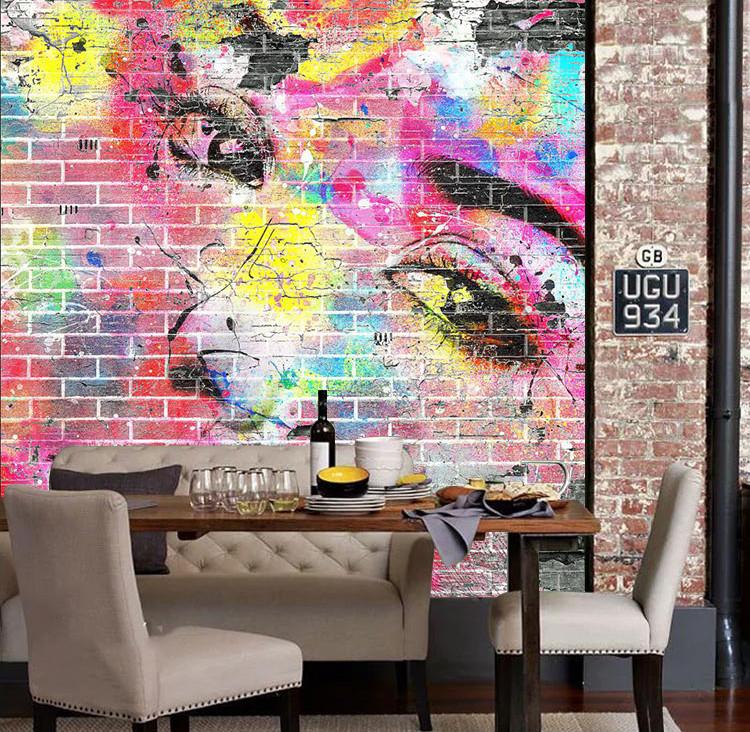 3D Graffiti Girl Colorful 045 Wallpaper AJ Wallpaper