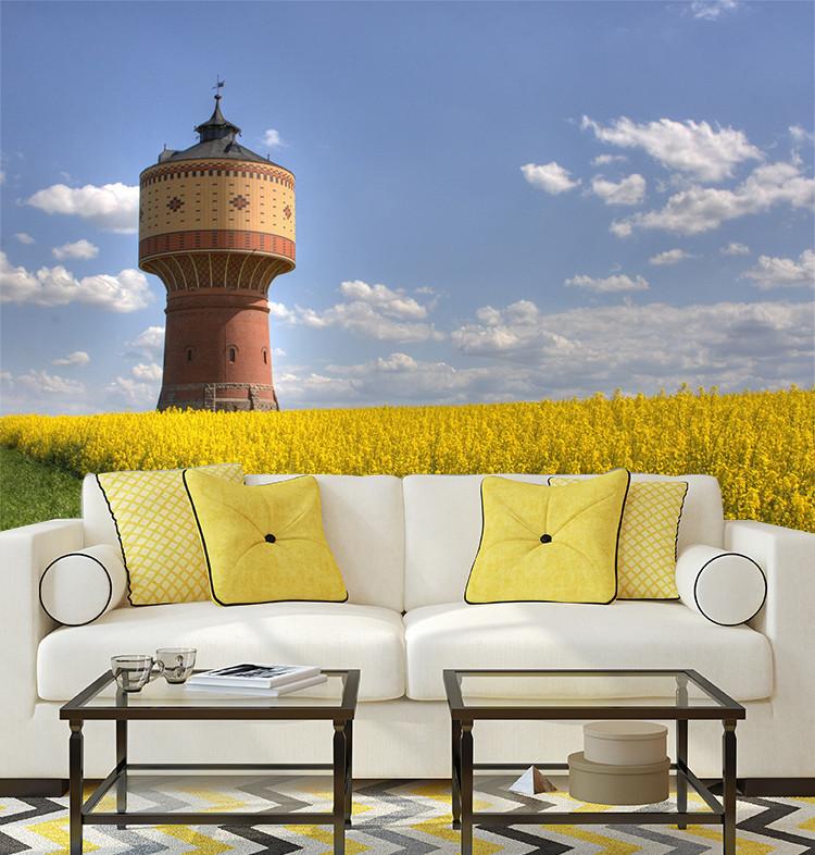 3D Yellow Flower Manor Sentry Post Wallpaper AJ Wallpapers