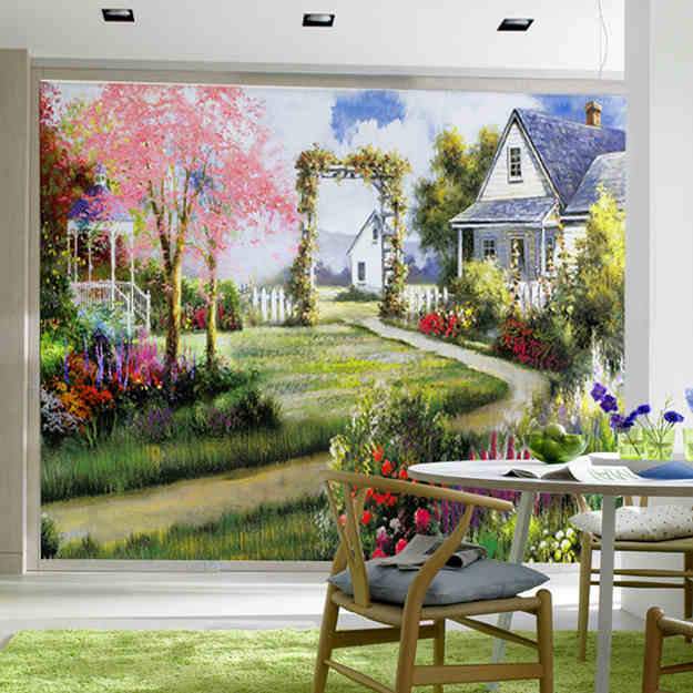 3D Grass Yard 087 Wallpaper AJ Wallpaper