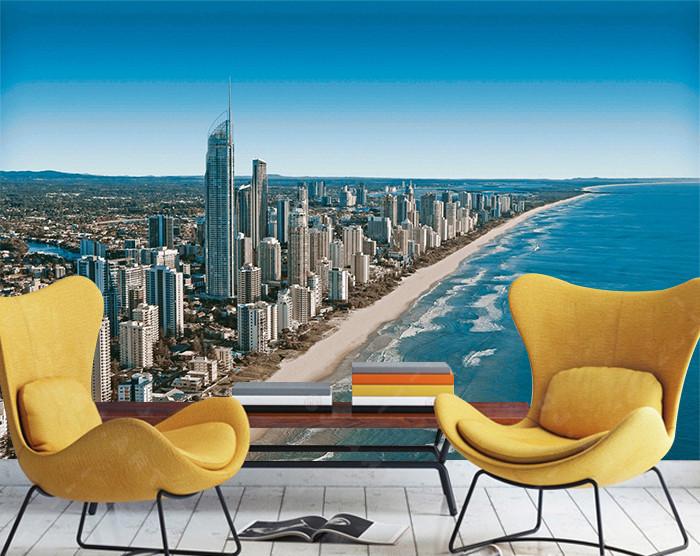 3D Ocean Beach City 723 Wallpaper AJ Wallpaper