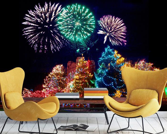 3D Christmas Fireworks 062 Wallpaper AJ Wallpaper