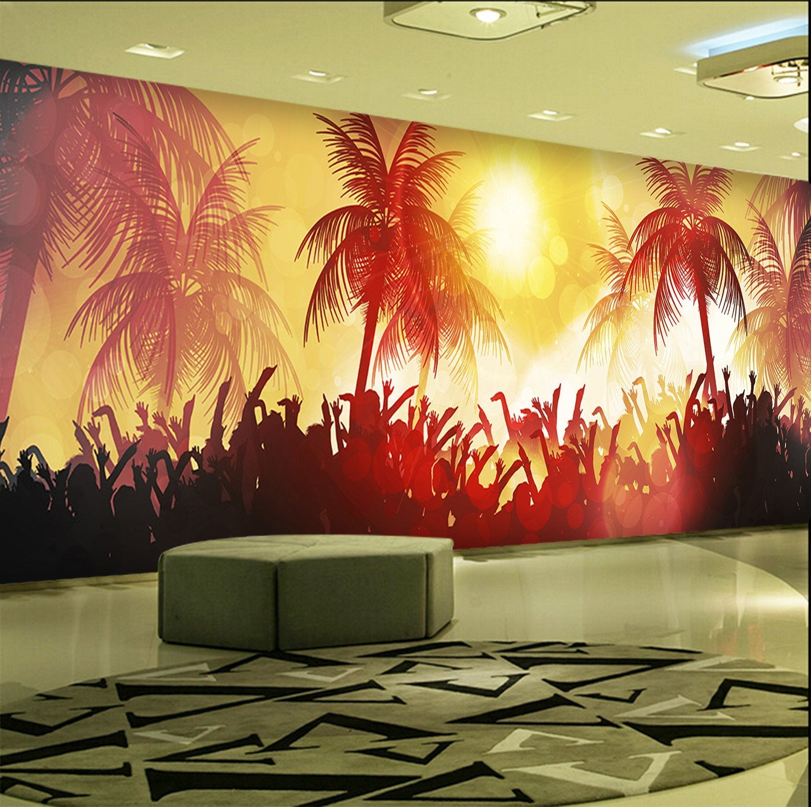 3D Dusk Coconut Tree 670 Wallpaper AJ Wallpaper 2