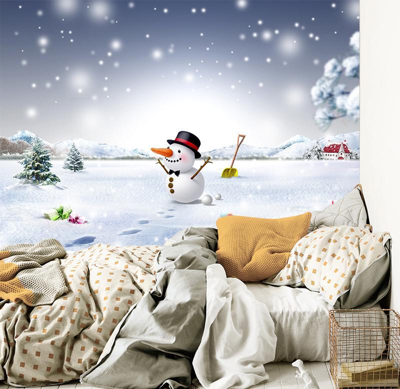 3D Snowman Shovel 001 Wallpaper AJ Wallpaper