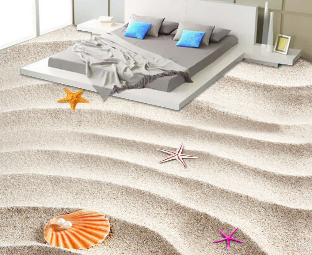 3D Layers Of Beach 606 Floor Mural Wallpaper Murals Rug & Mat Print Epoxy waterproof bath floor
