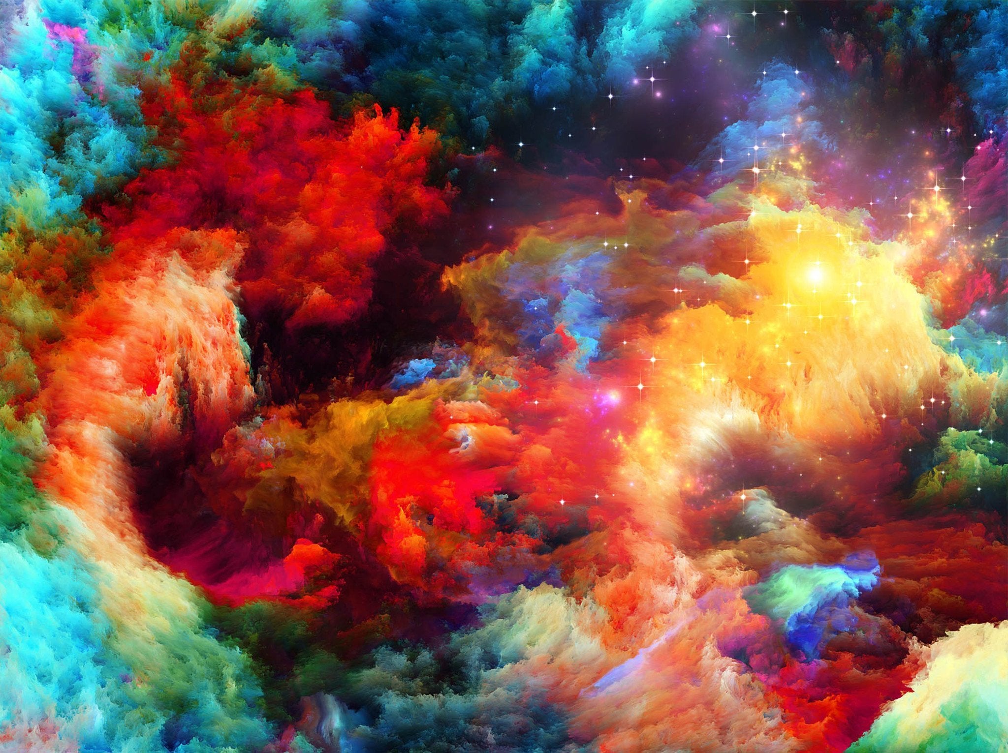 Shining Stars Color Clouds Wallpaper AJ Wallpaper