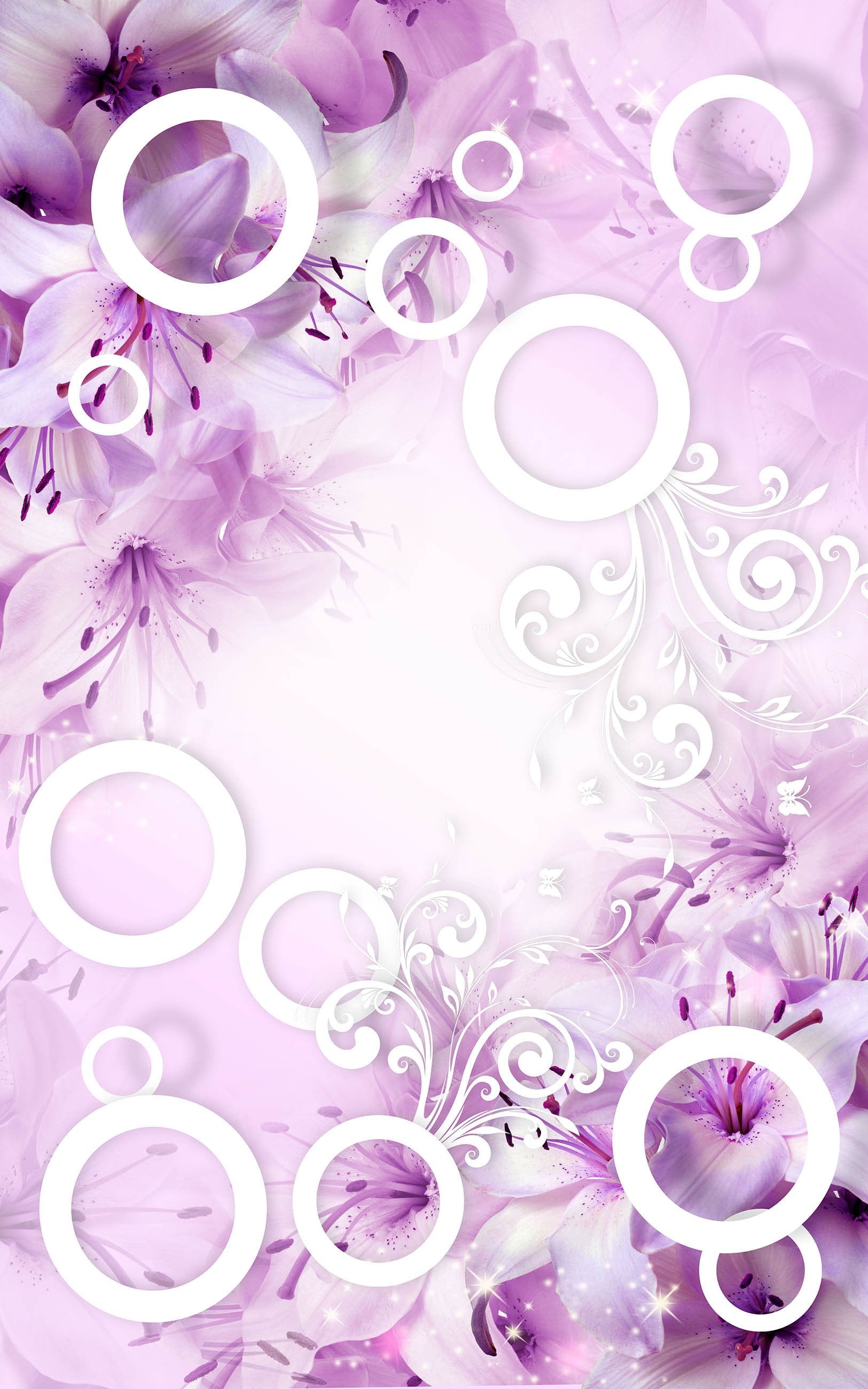 3D Rings And Flowers 1005 Stair Risers Wallpaper AJ Wallpaper