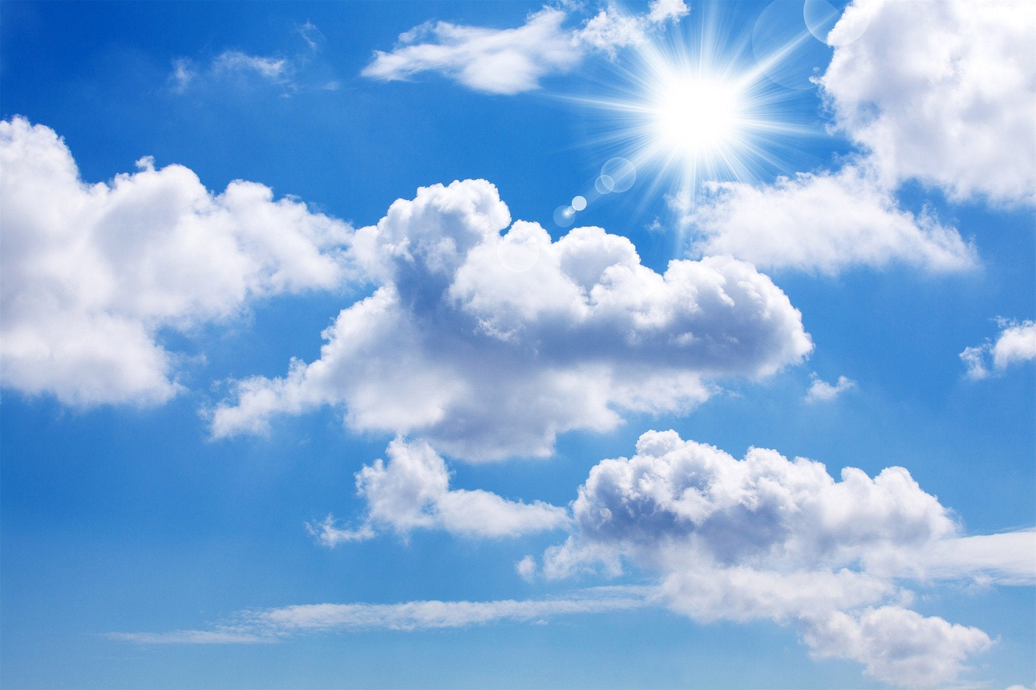 Sunny Blue Sky White Clouds Wallpaper AJ Wallpaper