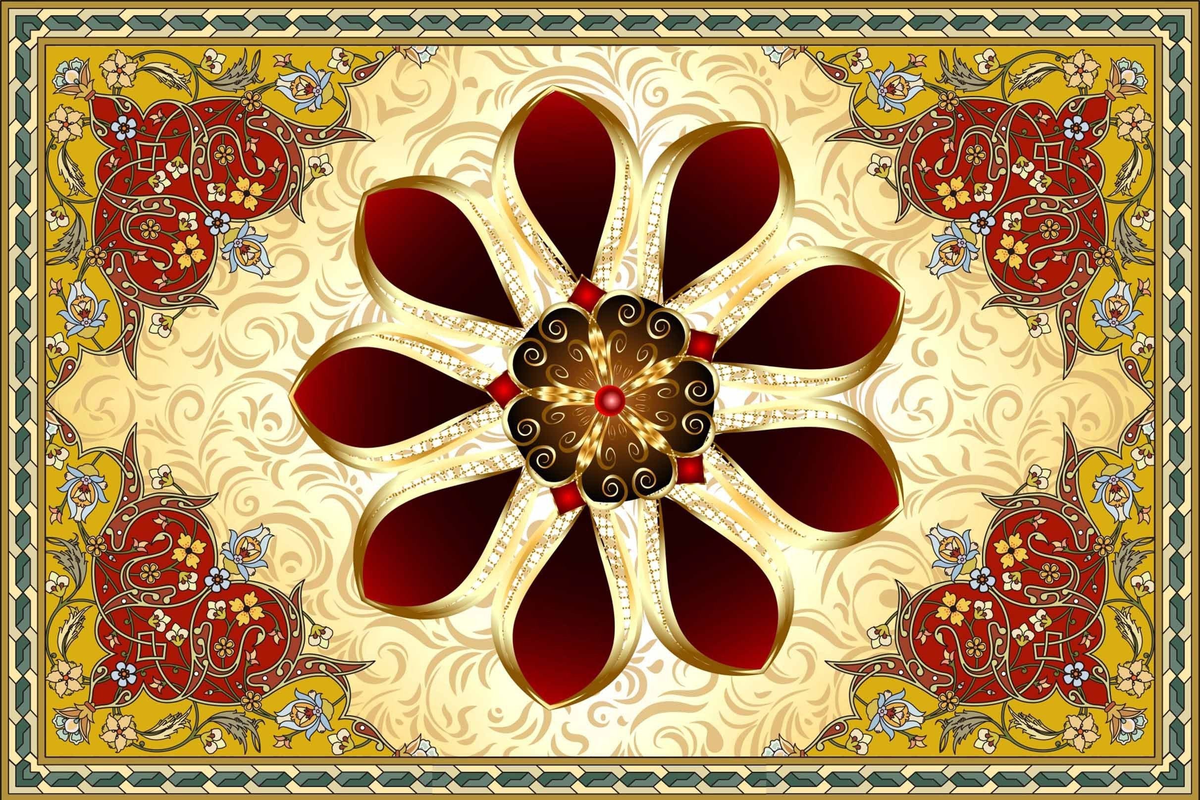 3D Flower Pattern 534 Kitchen Mat Floor Mural Wallpaper AJ Wallpaper